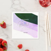 Rustikale grüne Violettfarben, horizontale Linien Serviette (Beispiel)