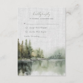 Rustikale, grüne Waldhochzeit RSVP-Karte Begleitkarte