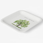 Rustikale grüne Wasserfarbe Willow Tree Babydusche Pappteller (Gewinkelt)