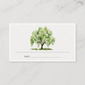Rustikale Grüne Wasserfarbe Willow Tree Farm Hochz Platzkarte (Rückseite)