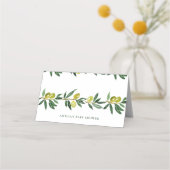 Rustikale Grüne Wasserfarben Olivenhaine Hochzeit Platzkarte (Rückseite)