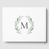 Rustikale grüne Wasserfarbenkleide Einfache Hochze Gästebuch (Rückseite)