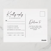 Rustikale Grüne Weihnachtsfeier Hochzeit RSVP Folie Einladungspostkarte (Rückseite)