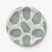 Rustikale grüne Weihnachtsgebäck Pappteller (Vorderseite)