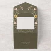 Rustikale grüne Wildblume Frame QR Code All In One Einladung (Außenbereich)