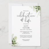 Rustikale Grünen Feier zur Beerdigung des Lebens Einladung (Vorderseite)