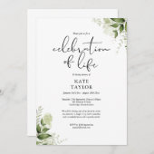 Rustikale Grünen Feier zur Beerdigung des Lebens Einladung (Vorne/Hinten)