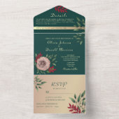 Rustikale Grünen Hochzeit All In One Einladung (Innen Boden)