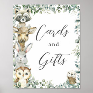 Rustikale Grünflächen Landtiere Karten und Geschen Poster