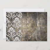 Rustikale Grunge Blues Hochzeit Einladung (Rückseite)