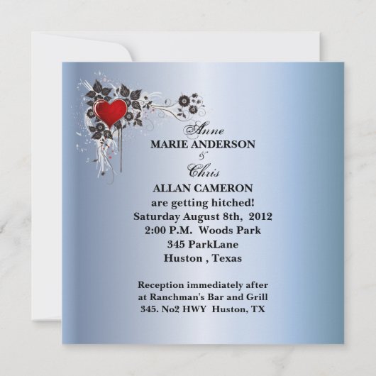 Rustikale Grunge Motorrad-Hochzeit Ankündigung (Rückseite)