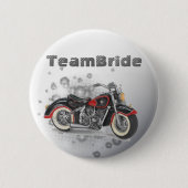 Rustikale Grunge Motorrad-Hochzeit Button (Vorderseite)