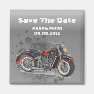Rustikale Grunge Motorrad-Hochzeit Magnet