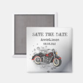 Rustikale Grunge Motorrad-Hochzeit Magnet (Vorderseite/Rückseite)