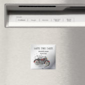 Rustikale Grunge Motorrad-Hochzeit Magnet (In Situ (Geschirrspüler))