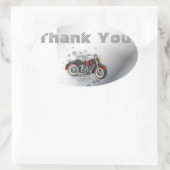 Rustikale Grunge Motorrad-Hochzeit Ovaler Aufkleber (Tasche)