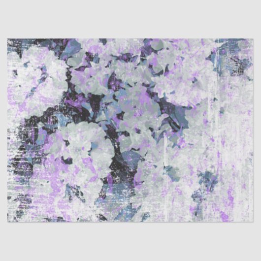 *~* Rustikale Grunge Rhododendron Blume Weiß Rosa Seidenpapier (Vorderseite)