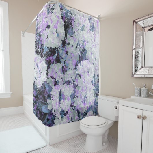 *~* Rustikale Grunge Rhododendron Blume Weiße Blüt Duschvorhang (Beispiel)