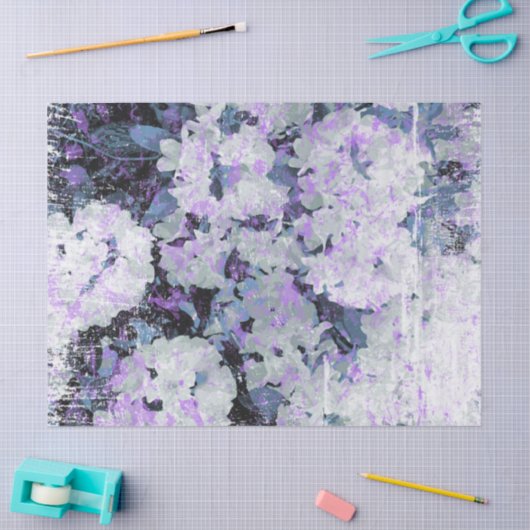 *~* Rustikale Grunge Rhododendron Blume Weiße Blüt Seidenpapier (Basteln)