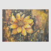 Rustikale Grunge Sonnenblume Abstrakte Blumendekou Seidenpapier (Vorderseite)