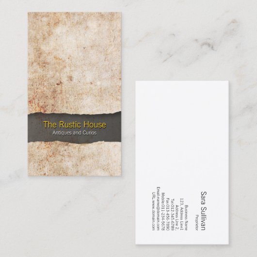 Rustikale Grunge Texture Retail Trade Business Car Visitenkarte (Vorne/Hinten)
