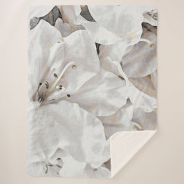 *~* Rustikale Grunge Weiße Azalea Blume Neutral Sherpadecke