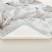 *~* Rustikale Grunge Weiße Azalea Blume Neutral Sherpadecke (3/4)