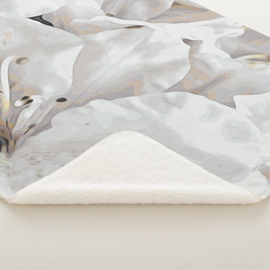 *~* Rustikale Grunge Weiße Azalea Blume Neutral Sherpadecke (3/4)