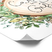 Rustikale Grünkarten Hochzeitsgeschenke Brautparty Poster (Ecke)