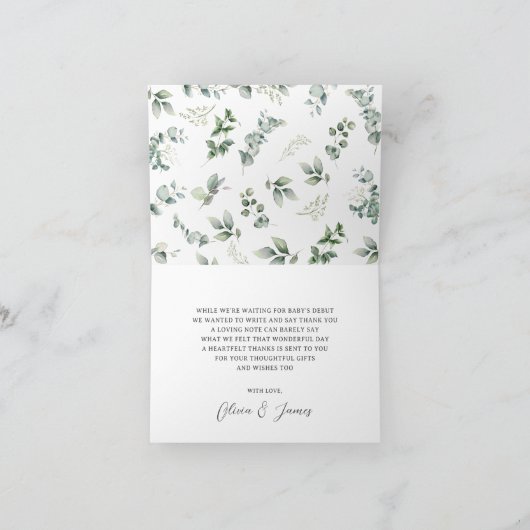 Rustikale Grünlandtiere Kinderdusche geklappt Dankeskarte (Innenseite)