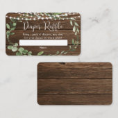 Rustikale Grünleuchten Babydusche-Windeln Tombola Begleitkarte (Vorne/Hinten)