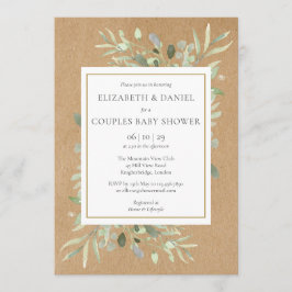 Rustikale Grünpaare Geschlechtsneutrale Dusche Einladung