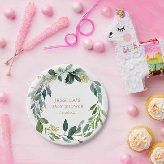 Rustikale Grünpapier-Teller Pappteller (Party)