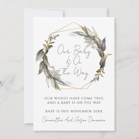 Rustikale Grünpflanzen Ankündigung (Vorderseite)