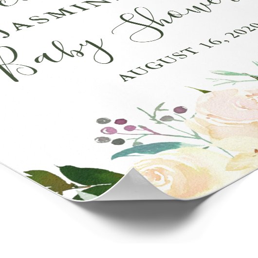 Rustikale Grünpflanzen Blumendusche Begrüßungszeic Poster (Ecke)