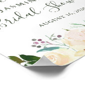 Rustikale Grünpflanzen Brautparty Begrüßung Zeiche Poster (Ecke)