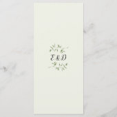 Rustikale Grünpflanzen Elegant Monogram Wedding Di Menükarte (Rückseite)