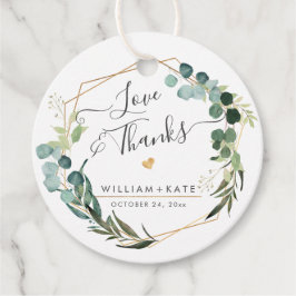 Rustikale Grünpflanzen Eukalyptus Liebe+Dank Geschenkanhänger