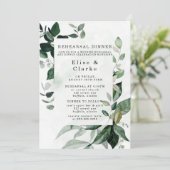 Rustikale Grünpflanzen Eukalyptus Probe Abendessen Einladung (Stehend Vorderseite)