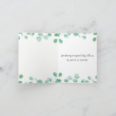 Rustikale Grünpflanzen Eukalyptus Sonnenblume Dank Einladung (Innenseite)