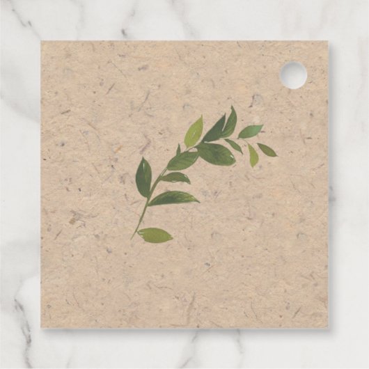 Rustikale Grünpflanzen Gastgeschenk Hochzeit Tag Geschenkanhänger (Rückseite)