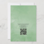 Rustikale Grünpflanzen Geometrischer QR-Code-RSVP- Einladung (Rückseite)