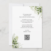 Rustikale Grünpflanzen Goldener Torbogen QR-Code H Save The Date (Rückseite)