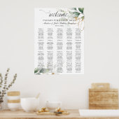 Rustikale Grünpflanzen Hochzeitsgold Blätter Sitzp Poster (Küche)