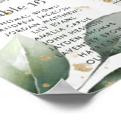 Rustikale Grünpflanzen Hochzeitsgold Blätter Sitzp Poster (Ecke)