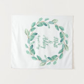 Rustikale Grünpflanzen Hochzeitsszenario Foto Stan Wandteppich (Vorderseite (Horizontal))