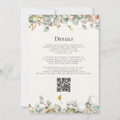 Rustikale Grünpflanzen QR-Code-Hochzeit Einladung (Rückseite)
