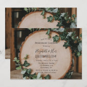Rustikale Grünpflanzen und Holz Slice Bridesmaids Einladung (Vorne/Hinten)