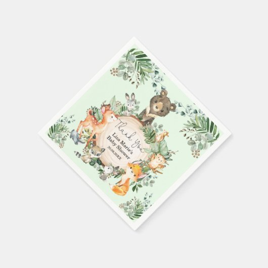 Rustikale Grünpflanzen, Waldhühner Serviette (Ecke)