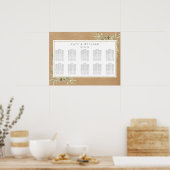 Rustikale Grünpflanzen Wasserfarben Hochzeitstabel Poster (Küche)